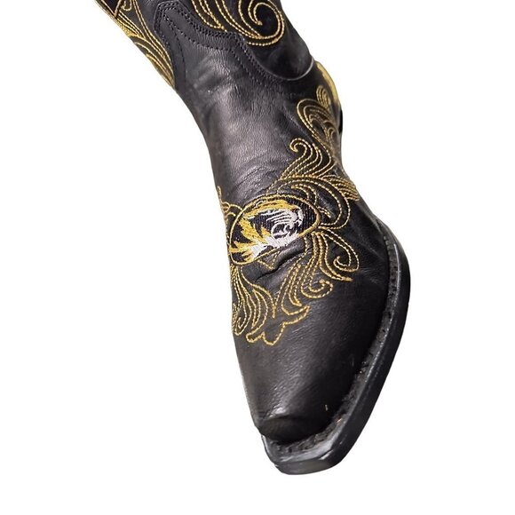 Women’s Mizzou Tiger Embroidered Distressed Gameday Cowgirl Boots, NWT Size 6.5 - Picture 4 of 11